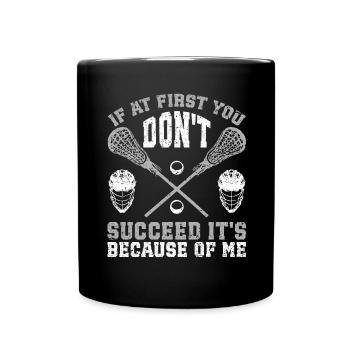 Lacrosse Goalkeeper Gloves Stick Lax Goalkeeper - Full Colour Mug - black - Front