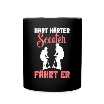 Stuntscooterliebhaber Tretroller Stuntroller - Tasse einfarbig - Schwarz - Vorne