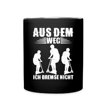 Stuntrollerfahren Tricks Stuntscooter Tretroller - Tasse einfarbig - Schwarz - Vorne