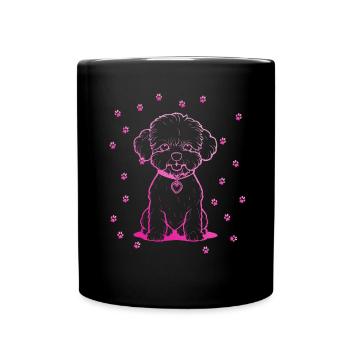 Bichon frisé avec petites pattes - Mug uni - noir - Devant