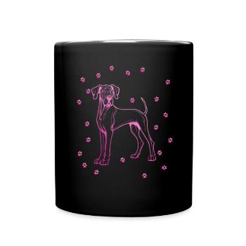 Great Dane with small paws - Full Colour Mug - black - Front