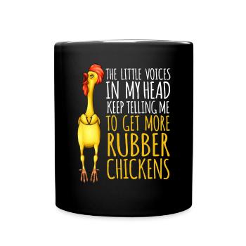 Rubber Chicken Costume Toy Rubber Chicken - Full Colour Mug - black - Front