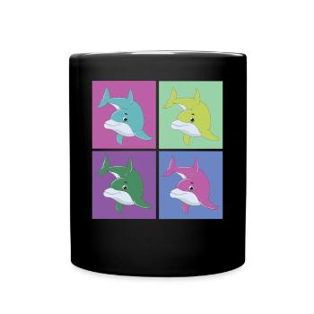 Dauphin rétro des années 80 des années 90 Vintage - Mug uni - noir - Devant