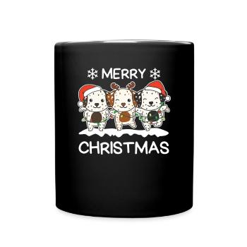 Joyeux Noël Dalmatiens Chiens de la veille de Noël - Mug uni - noir - Devant