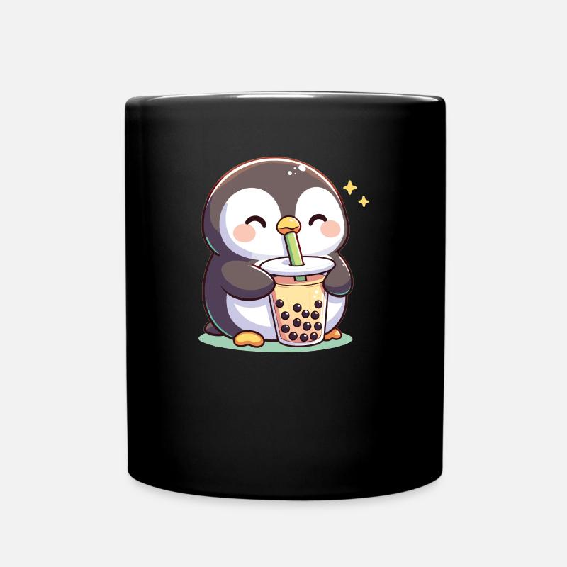 Kawaii Pinguine Bubble Tea Boba Pinguin - Tasse einfarbig - Schwarz