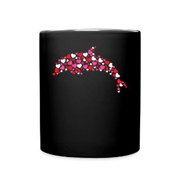 Dolphin Heart - Tasse einfarbig - Schwarz - Vorne