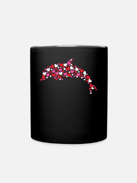Dolphin Heart - Tasse einfarbig - Schwarz
