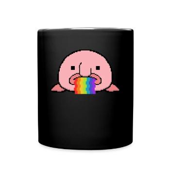 Blobfish arc-en-ciel Pixel - Mug uni - noir - Devant