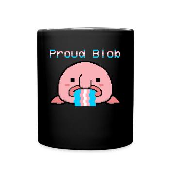 Blobfisch Transgender-Flagge Trans Pride - Tasse einfarbig - Schwarz - Vorne