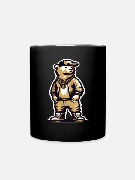 Bear, Bears, Bear Head, Bear, Brown Bear, Bears - Full Colour Mug - black