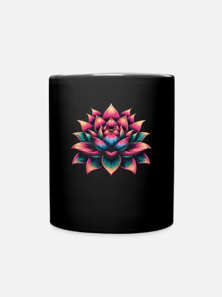 Lotusblüte - Tasse einfarbig - Schwarz