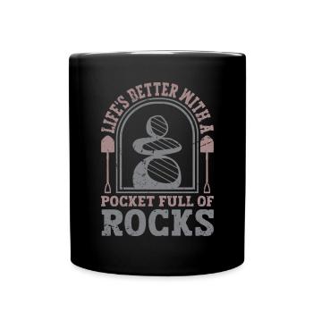 Collectionneur de roches Géologie Géologue lapidaire Minéral - Mug uni - noir - Devant