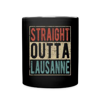 Straight outta Lausanne - Full Colour Mug - black - Front