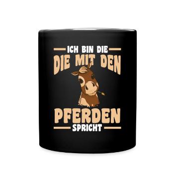Pferd Reiten Bauernhof Bauer Pferdebesitzer Pferde - Tasse einfarbig - Schwarz - Vorne