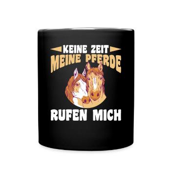 Pferd Reiten Bauernhof Bauer Pferdebesitzer Pferde - Tasse einfarbig - Schwarz - Vorne