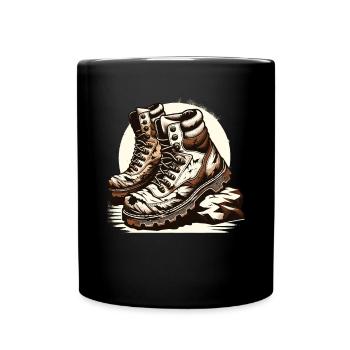 Old Hiking Boots Hiking Boots Outdoor Adventure - Full Colour Mug - black - Front