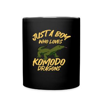 Komodowaran Komodo Liebhaber Geschenk - Tasse einfarbig - Schwarz - Vorne