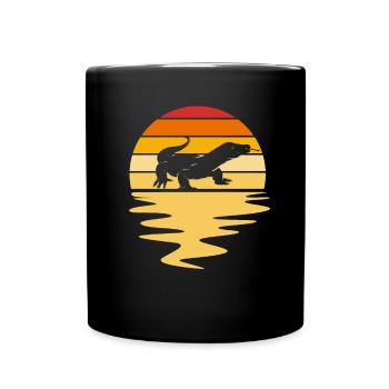 Komodowaran Komodo Liebhaber Geschenk - Tasse einfarbig - Schwarz - Vorne
