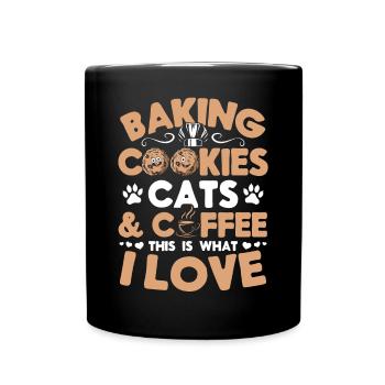 Chat Propriétaire Pâtissier Chef Confiseur Cuisson Cookie - Mug uni - noir - Devant