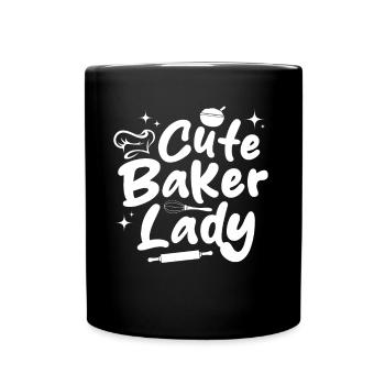 Cute Baker Lady - Chef Pâtissier Filles Confiseur B - Mug uni - noir - Devant
