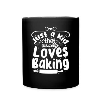 Just A Kid That Really Loves Baking - Baker Baking - Full Colour Mug - black - Front