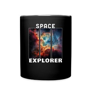 Space Explorer Weltraum Weltall Astronaut Astronom - Tasse einfarbig - Schwarz - Vorne