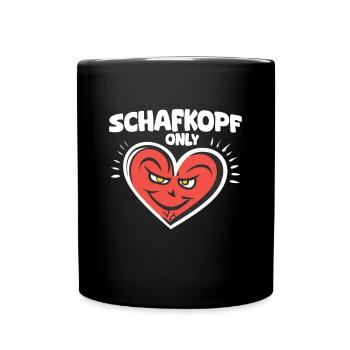 Schafkopf Only - Tasse einfarbig - Schwarz - Vorne