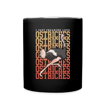 Strauß Vogel | Straußenliebhaber Strauße Geschenk - Tasse einfarbig - Schwarz - Vorne