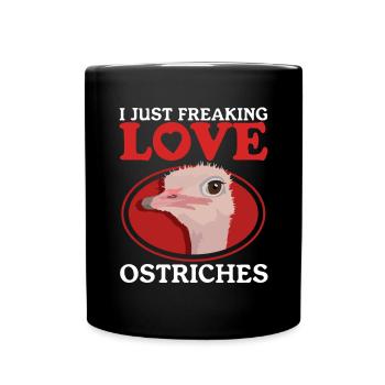 Strauß Vogel Straußenliebhaber Strauße Geschenk - Tasse einfarbig - Schwarz - Vorne