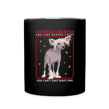 Chinese Crested Chinesischer Schopfhund Geschenk - Tasse einfarbig - Schwarz - Vorne