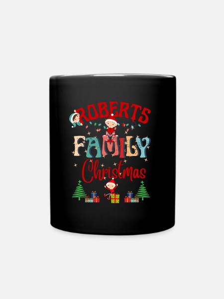 Conception de célébration de Noël de la famille Roberts - Mug uni - noir