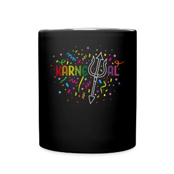 Karneval Fasching Konfetti Fasnacht Fastelovend - Tasse einfarbig - Schwarz - Vorne