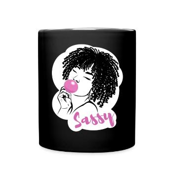 Chic impertinent avec breloque afro - Mug uni - noir - Devant