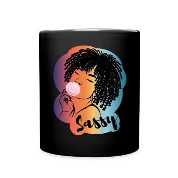 Sassy Chic avec Charme Afro - Mug uni - noir - Devant