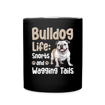 Bouledogue anglais britannique Bulldog Life renifle - Mug uni - noir - Devant