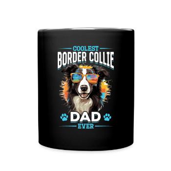 Border Collie Dog - Coolest Border Collie Dad ever - Full Colour Mug - black - Front