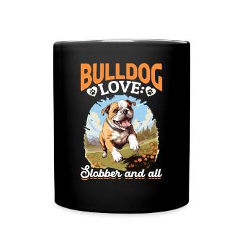 Bouledogue anglais britannique amoureux bouledogue amour bave - Mug uni - noir - Devant