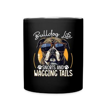 Bouledogue anglais britannique Bulldog Life renifle - Mug uni - noir - Devant