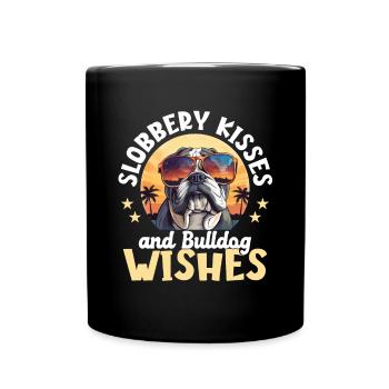 Bouledogue anglais britannique - baisers baveux - Mug uni - noir - Devant