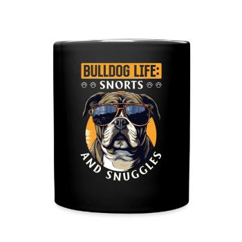 Bouledogue anglais britannique Bulldog Life renifle - Mug uni - noir - Devant