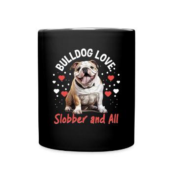 Bouledogue anglais britannique amoureux bouledogue amour bave - Mug uni - noir - Devant