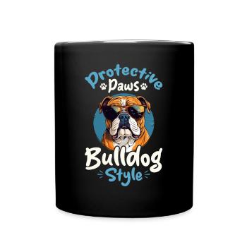 Anglais britannique Bulldog amant Paws Bulldog Style - Mug uni - noir - Devant