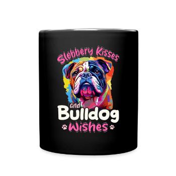 Bouledogue anglais britannique - baisers baveux - Mug uni - noir - Devant