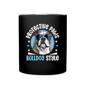 Anglais britannique Bulldog amant Paws Bulldog Style - Mug uni - noir - Devant