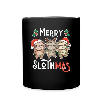 Joyeux jeu de mots de paresseux Noël - Mug uni - noir - Devant