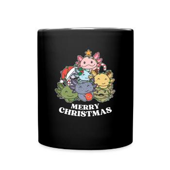Joyeux Noël Axolotl Réveillon de Noël Axolotls - Mug uni - noir - Devant