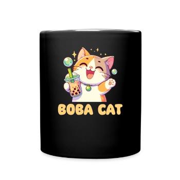 Kawaii Katzen Bubble Tea Boba Katze - Tasse einfarbig - Schwarz - Vorne