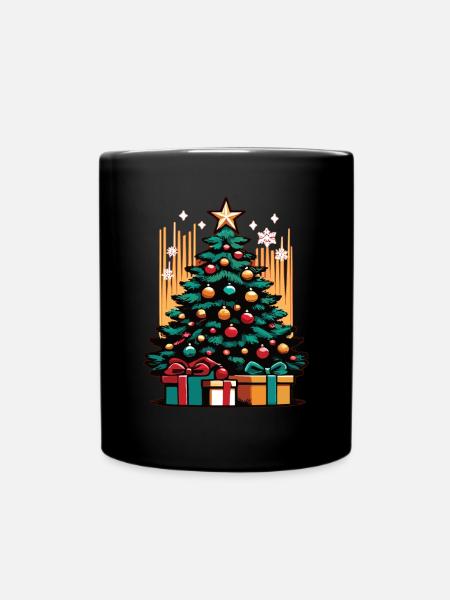 Weihnachtsbaum Tannenbaum Christbaum - Tasse einfarbig - Schwarz