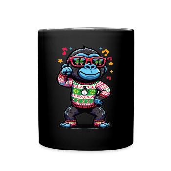 Gorilla with sunglasses - Full Colour Mug - black - Front