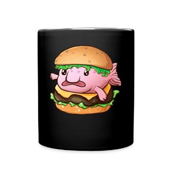 Hamburger de poisson Blob drôle - Mug uni - noir - Devant